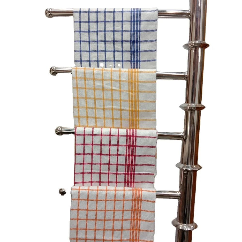 Wholesale 100% Cotton Yarn Dyed Check Design Kitchen Towel Tea Towel Dishcloth Cleaning Towels