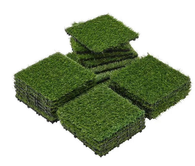300*300mm Outdoor Deck Tiles Artificial Grass Turf Patio for Courtyard