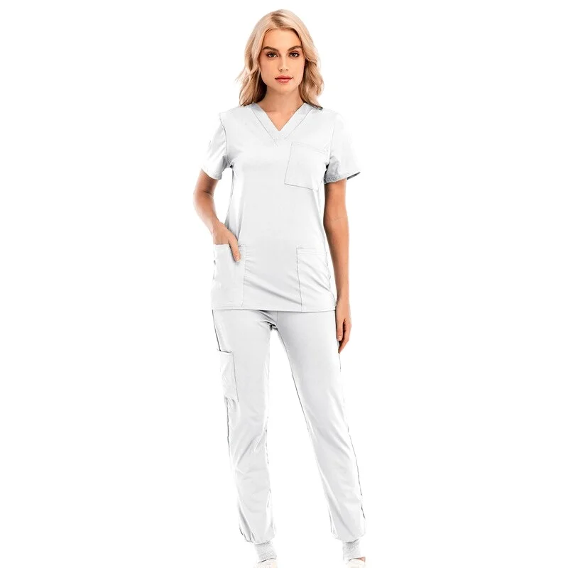 Nursing Scrubs Uniforms Clothes Laboratory Coat Beauty Work Clothes Coat Uniform Health Workers Nursing Short Sleeve