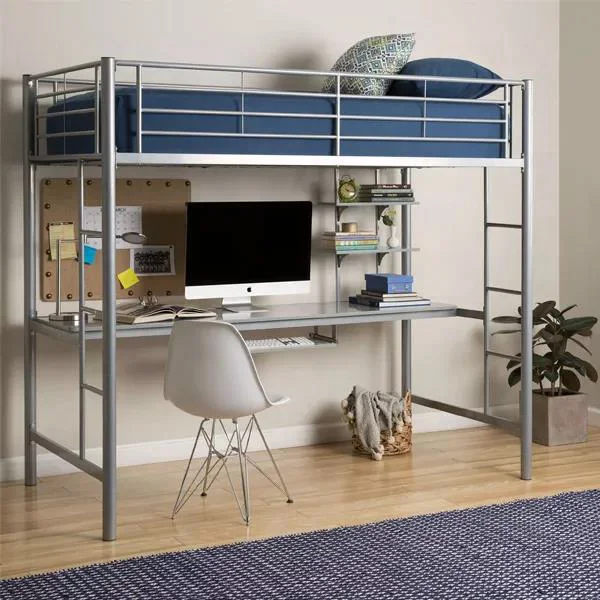 High Quality Modern Style Reclining Bunk Bed Metal Iron Frame Bedroom Furniture for Adults Students Hotels Home Apartment Villa