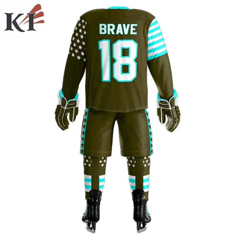 Wholesale Custom Sublimation Ice Hockey Jersey Best Quality Stitched Custom Team Logo Professional Ice Hockey Uniform USA 2023