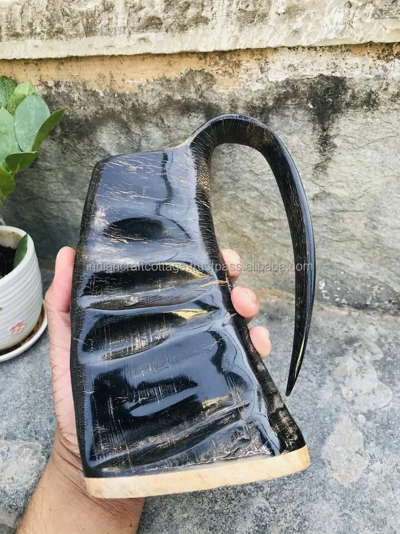 Buffalo Horn Drinking Mug Original Viking Drinking Horn Mug Tankard For Home And Hotel