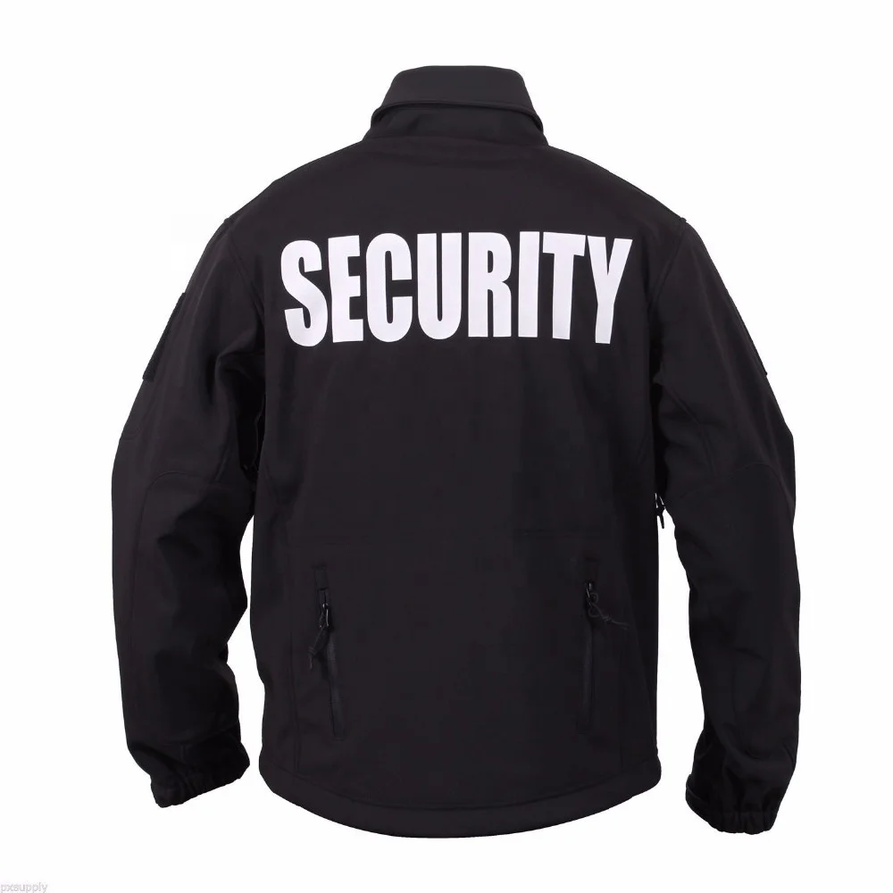New Mens Black Security Special Soft Shell Jacket Oxford Security Jacket