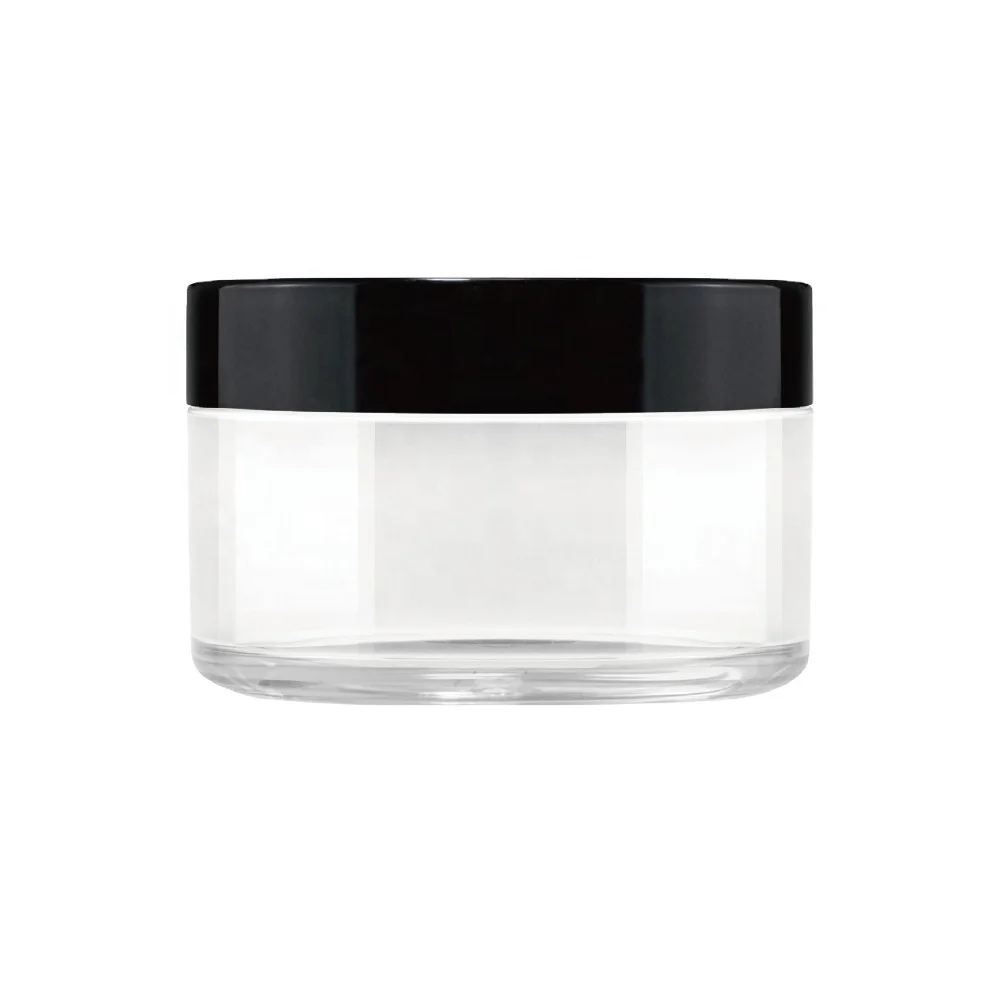 Heavy Wall PET Pure Plastic Clear Transparent Single Wall 15ml - 250ml Round Cream Jar with PET Cap ABS Lid BPA Free (TA series)