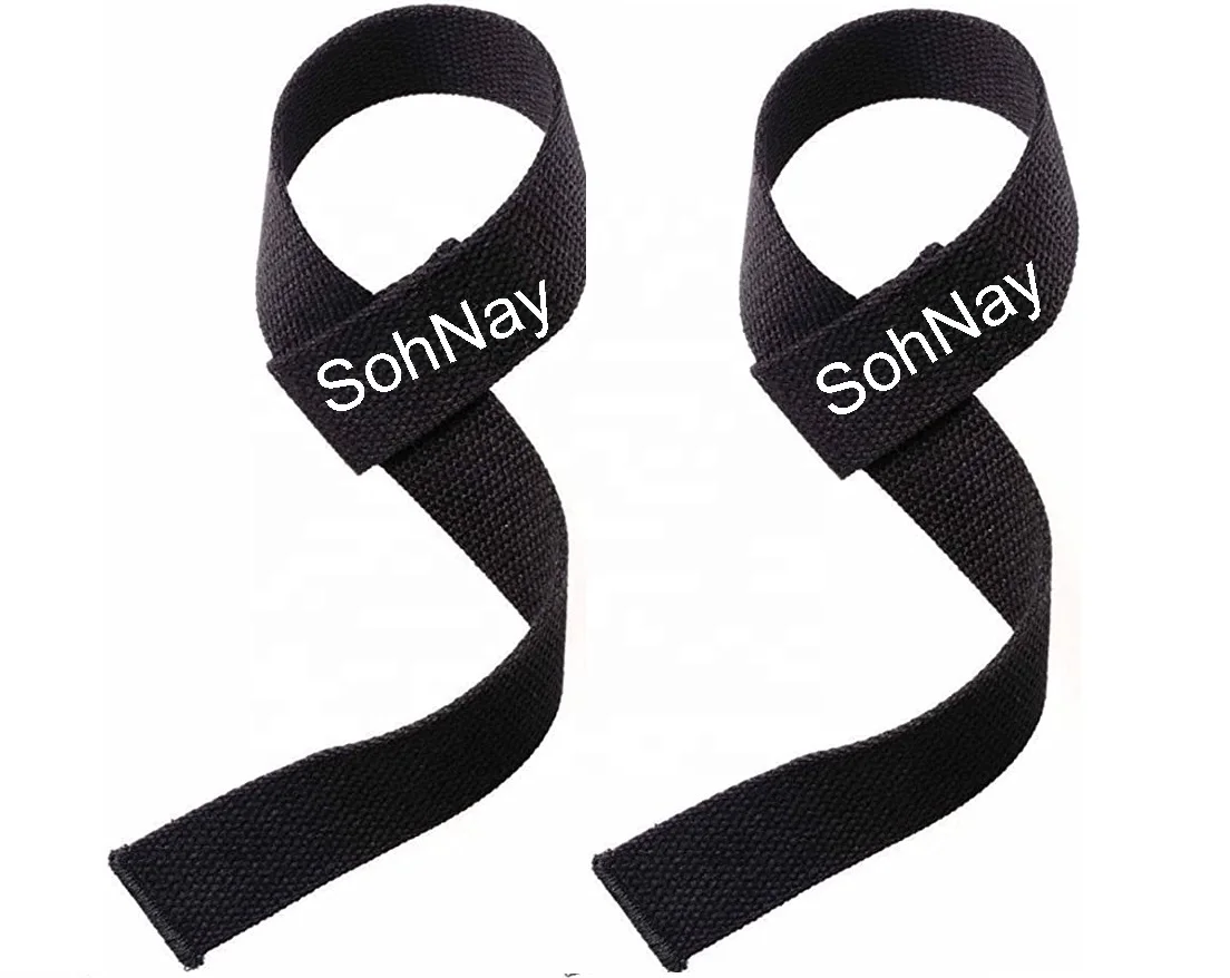 Wholesale Cotton straps Custom Logo Wrist Protection Bodybuilding Training Weight Lifting Workout Gym Adjustable Wrist Straps