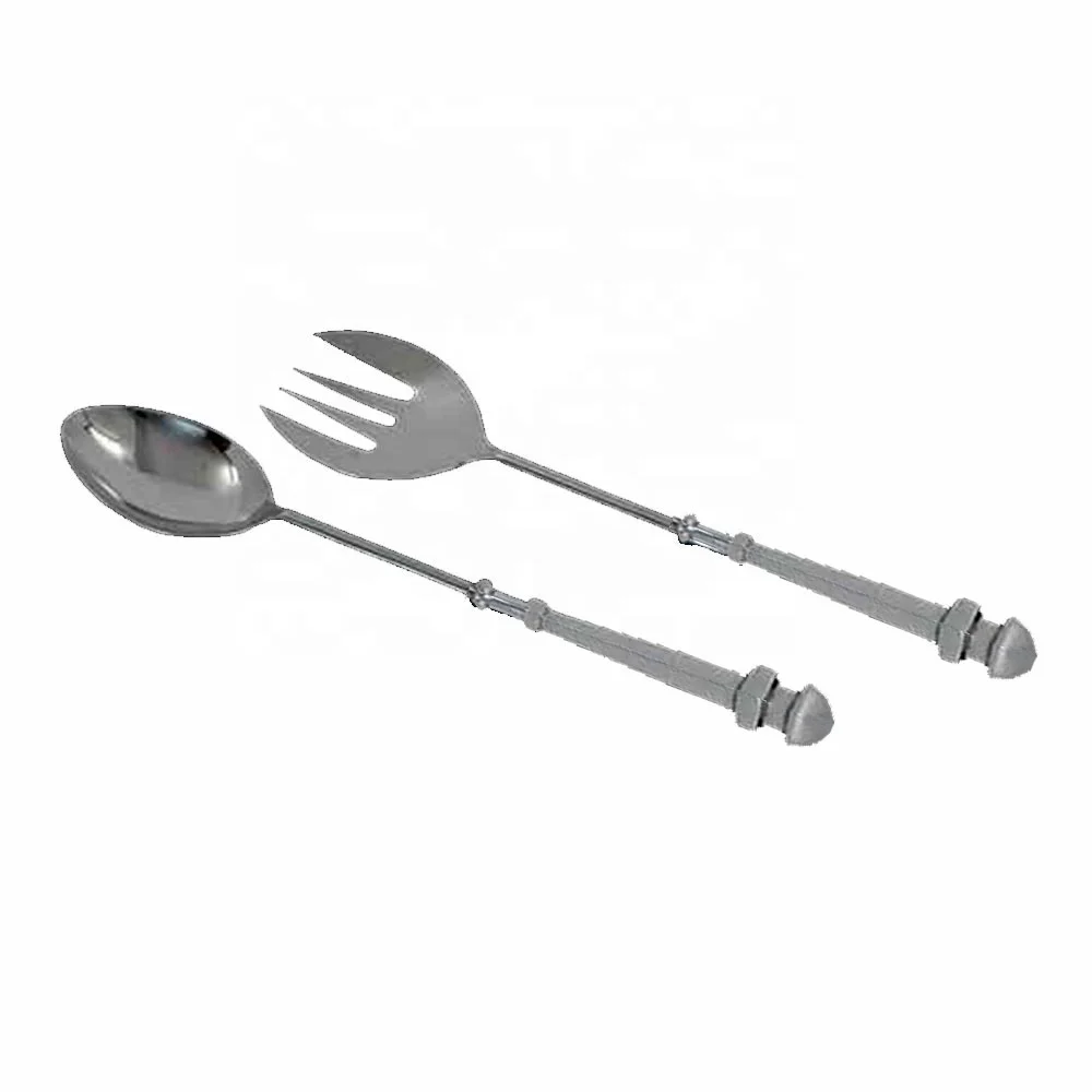 Tableware Stainless Steel salad Server Set with Handmade handle design Classic  High Quality Cheap Salad Servers