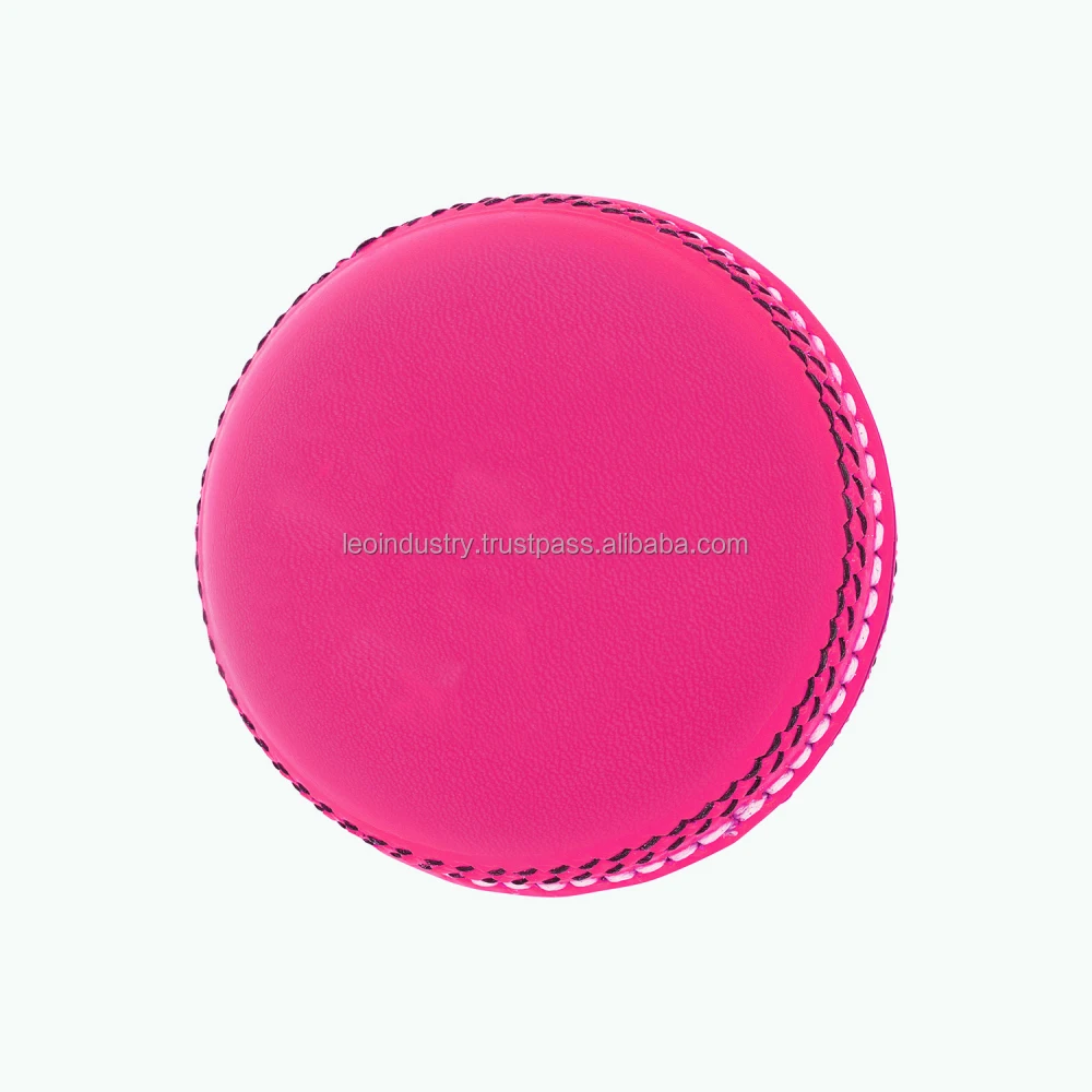Wholesale Most Popular Cricket ball Genuine Pink Leather 4-Piece Custom Design Color Sports Team ball