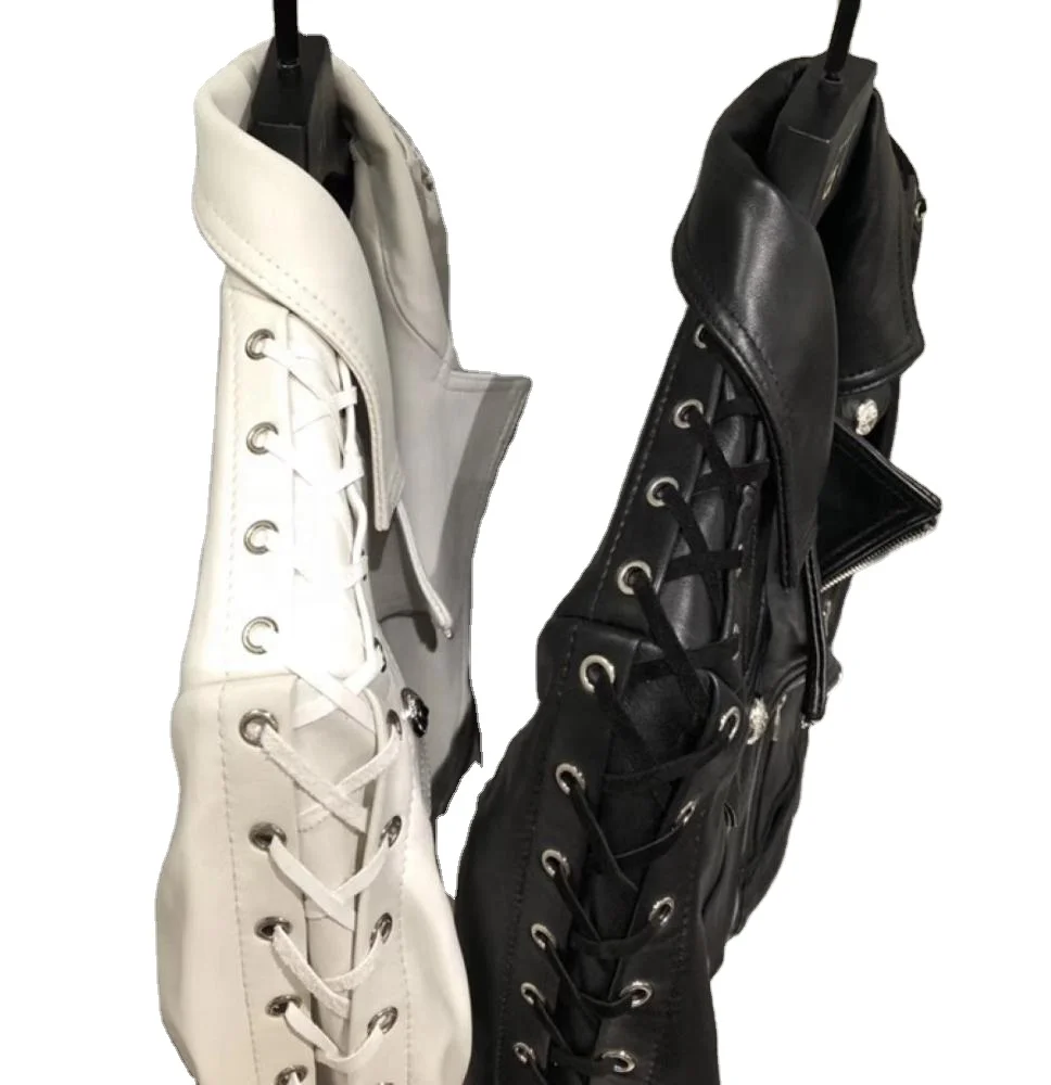 Ladies Black Real Lambskin Leather Coats Large size women Autumn winter New Faux leather jacket plus velvet slim long Ladies