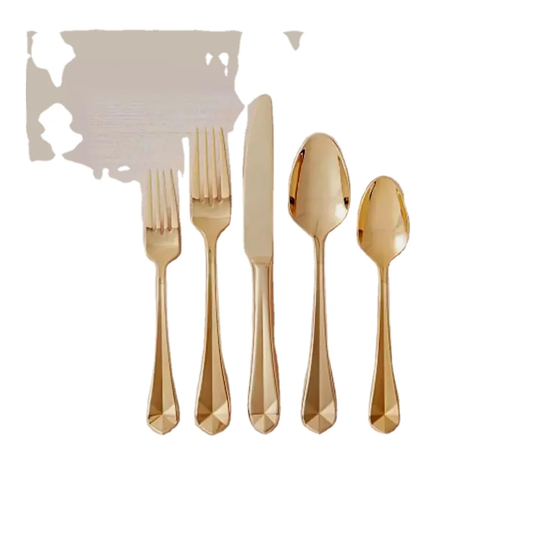 Gold Plated Metal Cutlery Set New Metal Flatware Set of 4 New Metal Flatware In Wholesale Price New Spoon And Fork
