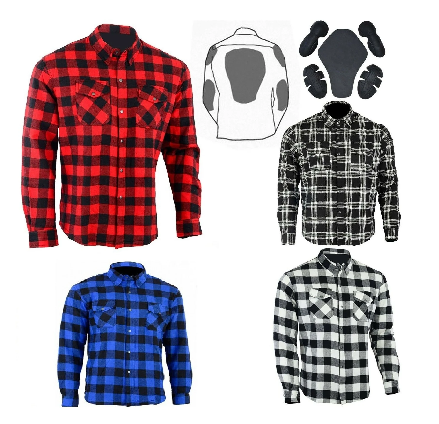 2021 Wholesale New Cafe Racing Protective Shirt Cafe Brat Riding Flannel Wear OEM Custom Street Bikers Fashion CE Body Armors