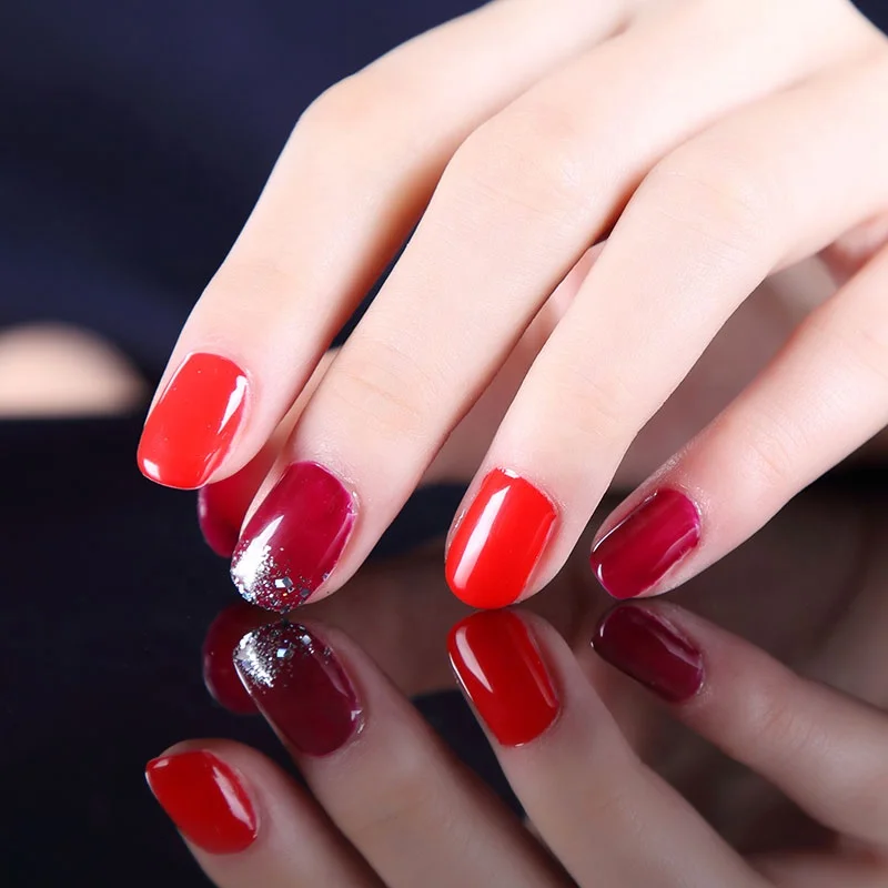  Синее место 15 мл стеклянный яркий и сильный гель цветное покрытие УФ верхнее для ногтей