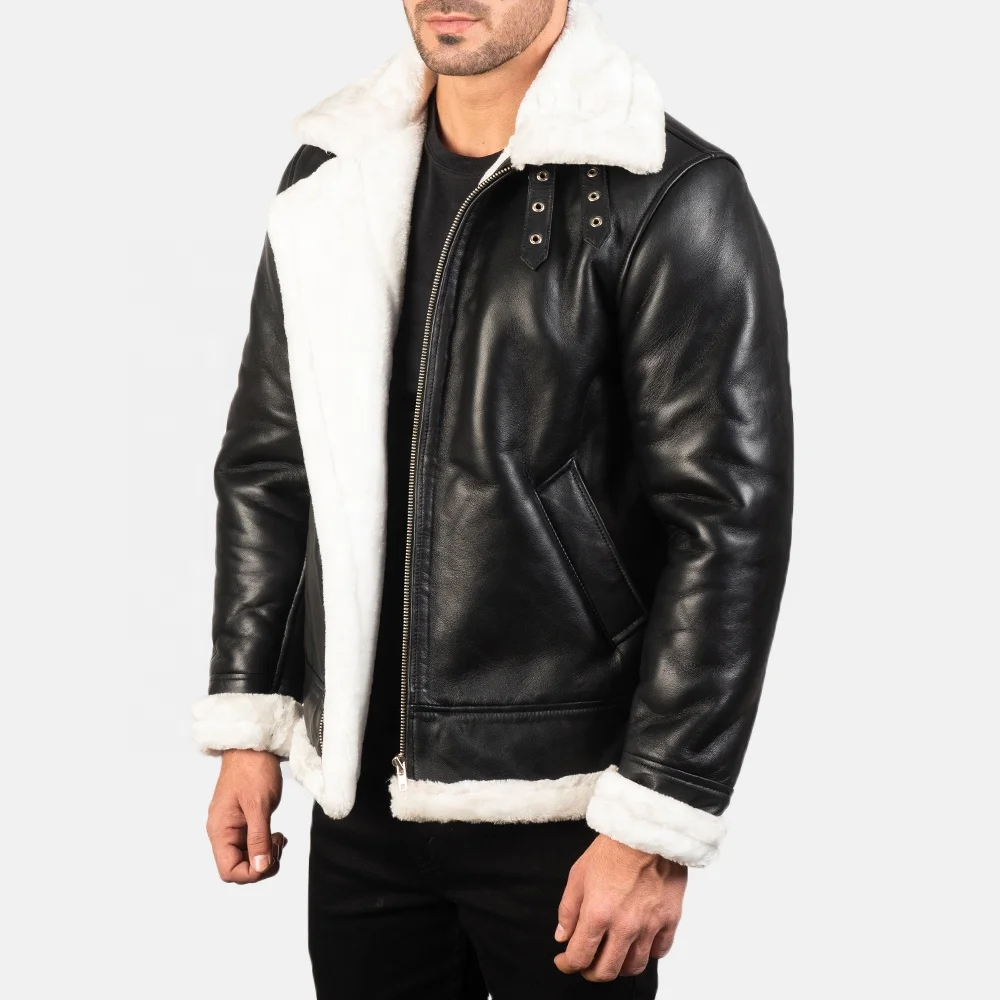 Men Real Leather Jackets Fashion Wear Black Pullover Warm Cowhide Leather Fancy Jacket Men Jacket