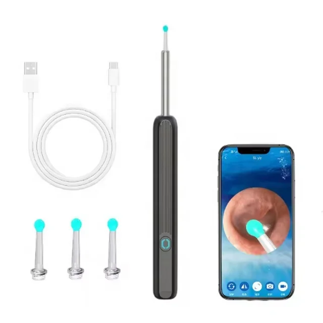 NE3 Ear Cleaner High Precision Ear Wax Removal Tool with Camera LED Light Wireless Otoscope Smart Ear Cleaning Kit