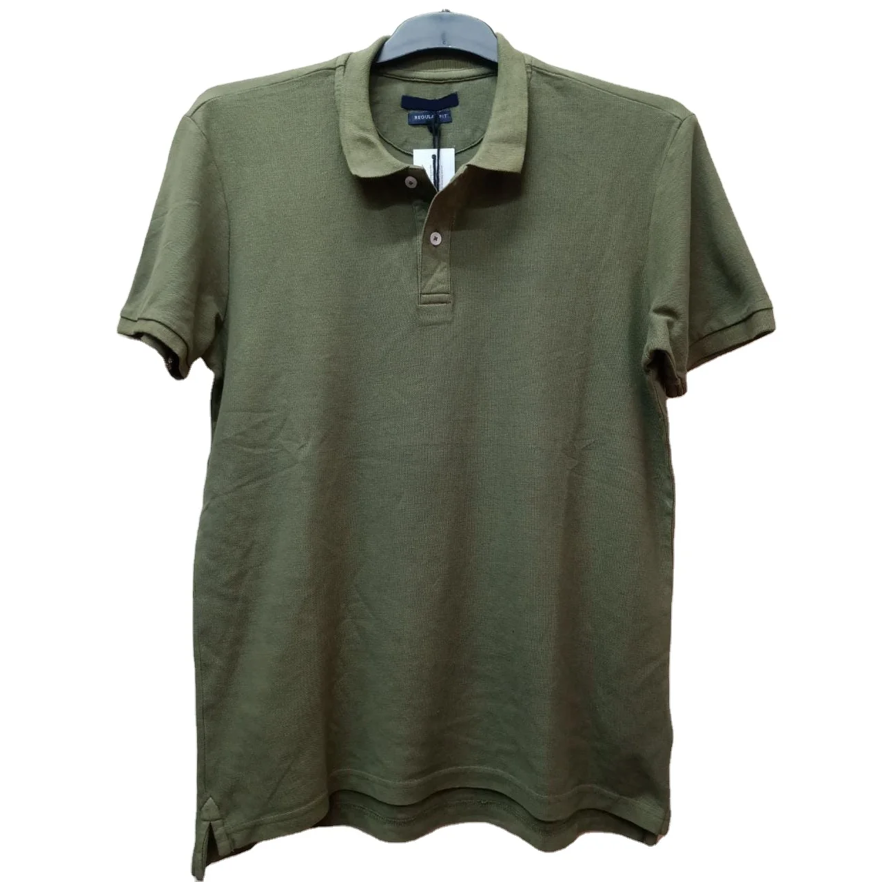 
Мужская модная однотонная спортивная рубашка-поло из 100% хлопка, удобная брендовая футболка-поло с коротким рукавом из бангладеш 