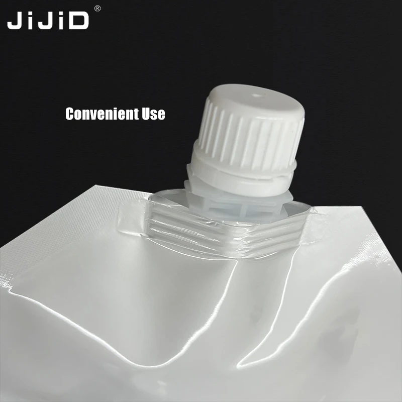 JIJID 500ml 1000ml Aluminum Foil Spout Pouches Food Grade Liquid Stand Up Bag For Beverages Liquid Packaging Spout Pouch