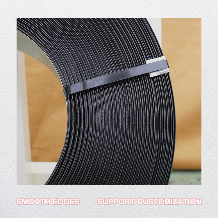 black painted steel strapping waxed metal strapping 50kgs per coil 800-850Mpa band packing regular duty packing band for factory