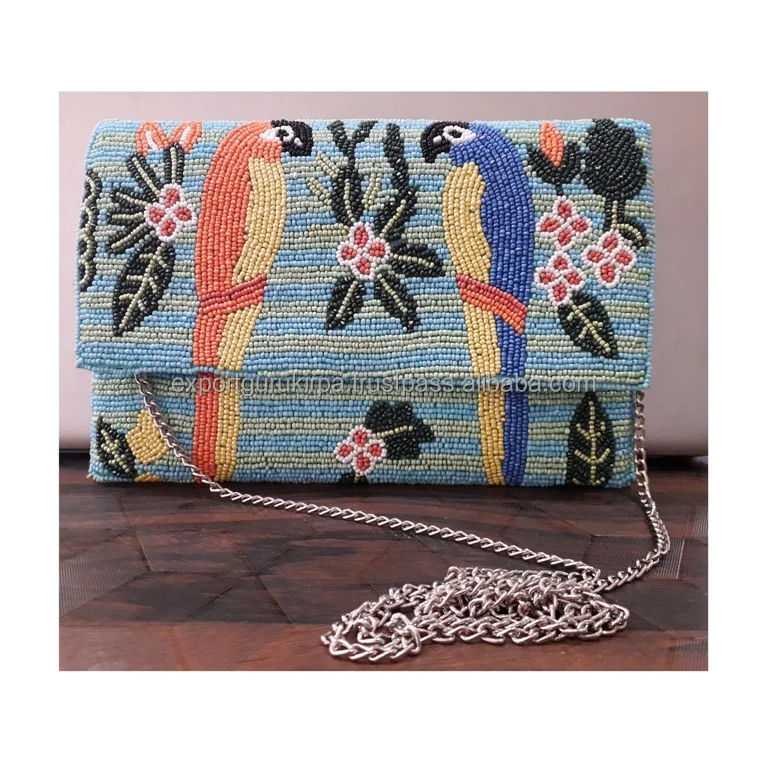 Envelope Evening Clutch Bag Women Trendy Fancy Clutch India luxury women Handcrafted Bags Beaded Clutch Bag  Guru Kirpa