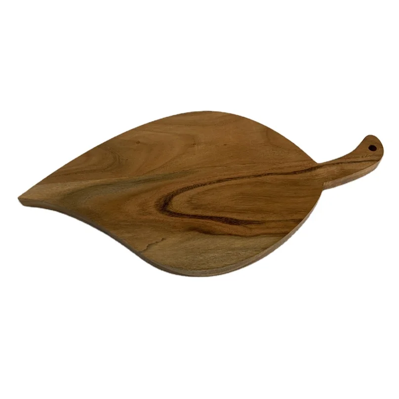 Customized Natural Wooden Chopping Board Elegant Leaf Shape Vegetable & Fruit Cutting Board for Sale