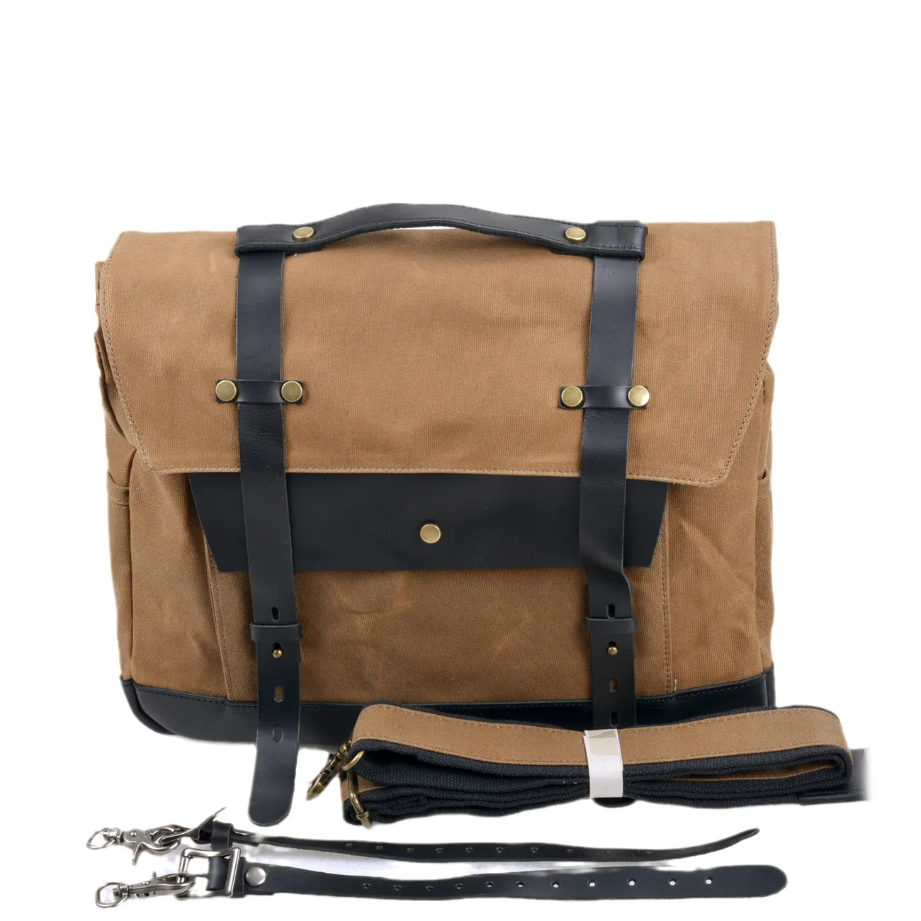 Durable Wax Canvas Motorcycle Bag Offering Retro Style With Side Storage And Rain Protection Perfect For Bike Touring