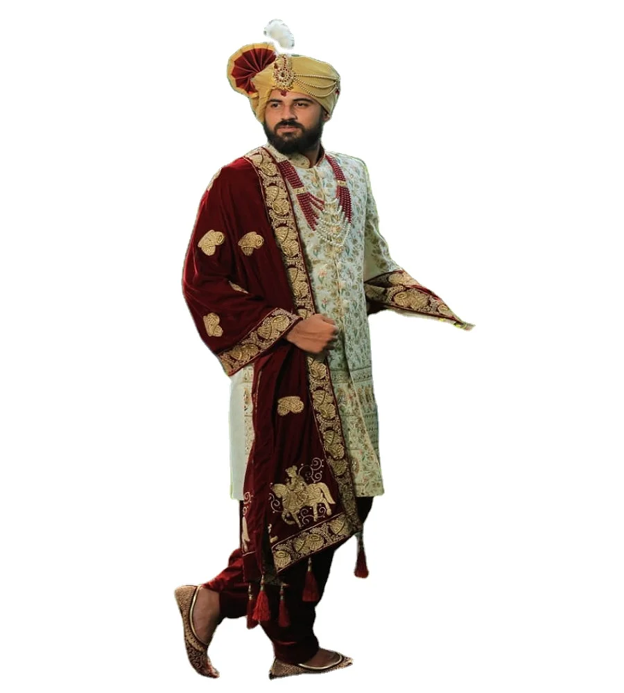 Свадебный костюм шервани ручной работы KURTA DHOTI сальвар чистая ткань для мужчин индийское платье Болливуд модная оптовая