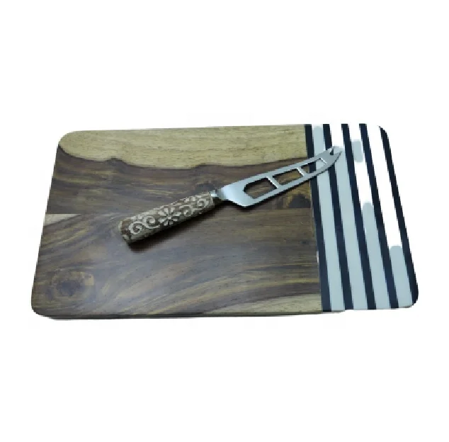  Индийское художественное место лучшее качество кухонная утварь горячая Распродажа деревянная разделочная доска с ножом для резки по низкой цене