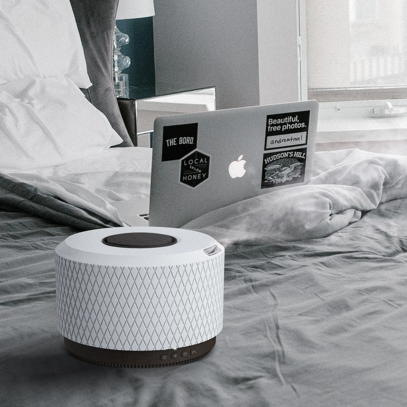 2023 New 500ML Smart Led Light Ceramic Essential Oil Ultrasonic Air Aroma Humidifier Diffuser Machine With Bluetooth Speaker