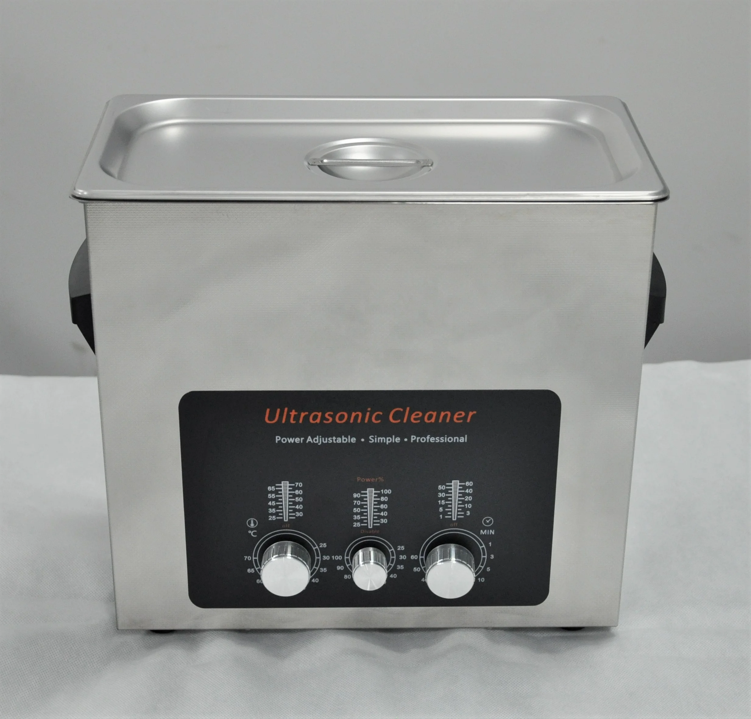 Power Adjustable LED display Manual control Heated SUS304 stainless steel tank robust quality desktop 6 liter Ultrasonic Cleaner