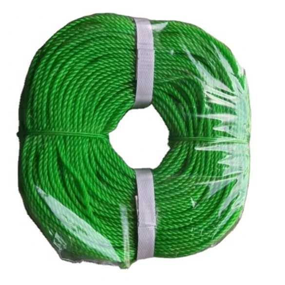 Indian Factory Woven HDPE Polyester 2MM/3MM/4MM/5MM/6MM 3 Strand PE Rope UHMWPE Polypropylene Coiled Hank Roll PP Twisted Rope