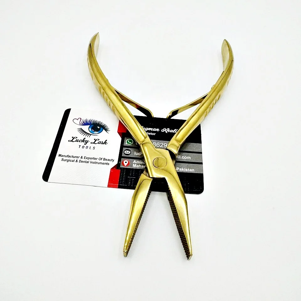 Professional Customized Label Gold Plasma Removing Plier Micro Bead Keratin Pliers Hair Extension Tool for Hair Extensions Plier