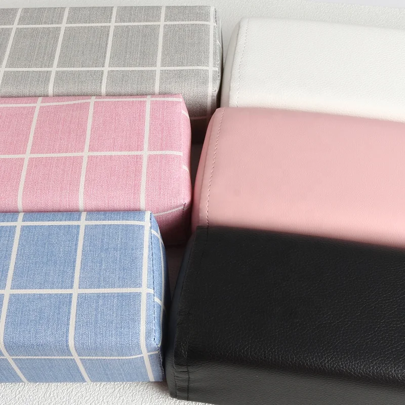 Square Leather Manicure Hand Pillow High Quality Sponge Nail Pillow Hand Rest Japanese Plaid Stripe Soft Nail Arm Pillow Stand
