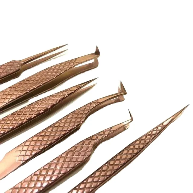 Extension Eyelash  Tweezers Set Volume Eyebrow Private Label Magnetic Stainless Steel and Plastic Individual Lash Tweezer