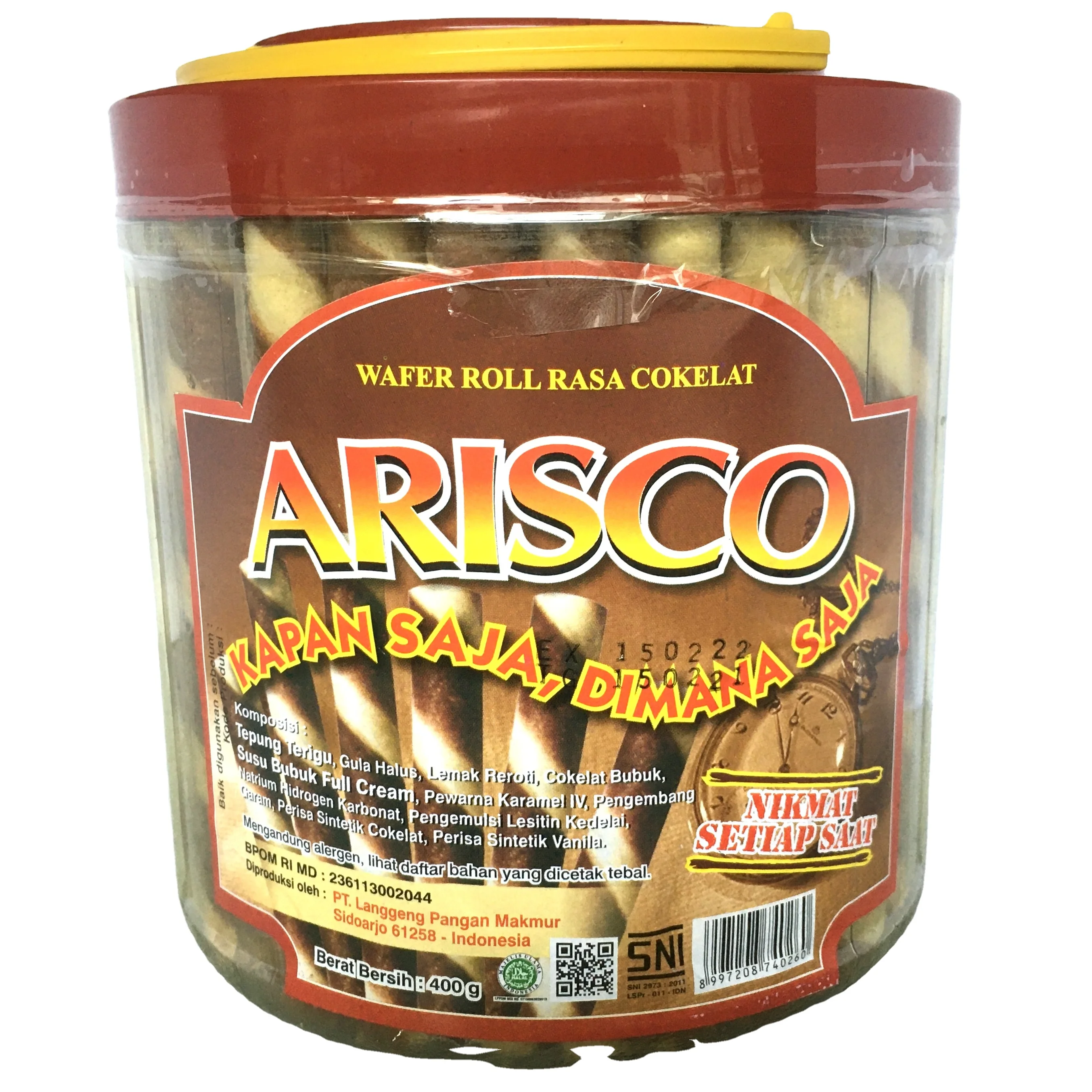 Hot Sell Indonesia Wafer Roll Chocolate Crispy Crunchy Delicious (400gr x 6 pcs) Arisco - OEM