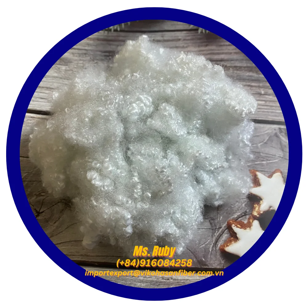 100% rPET Fibres 7D HCS White Grade Hollow Conjugated Siliconized GRS Polyester Fibre Soft Home Textile Cushion Pillow Toys Kids