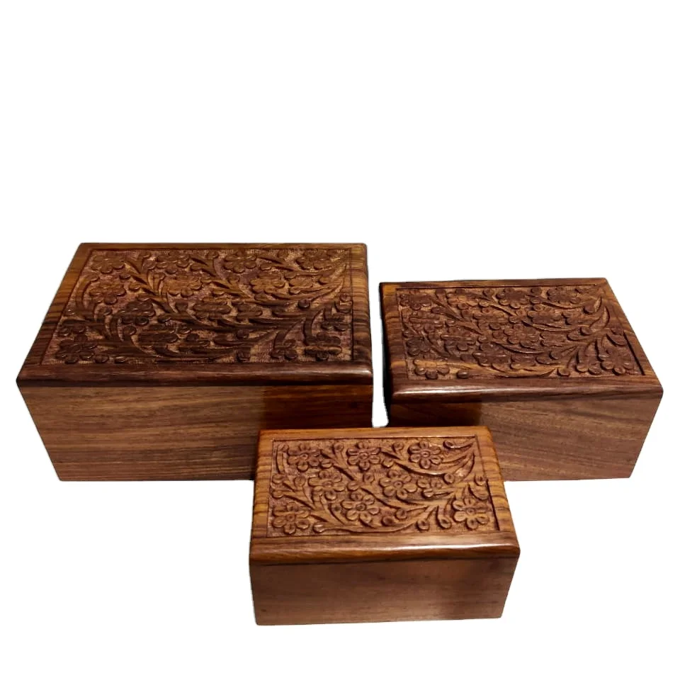 Wholesale Professional MAPLE Wooden Pet Urn Boxes Handmade Modern Style Caskets Ashes Cremation Funerals Printed Adults Humans
