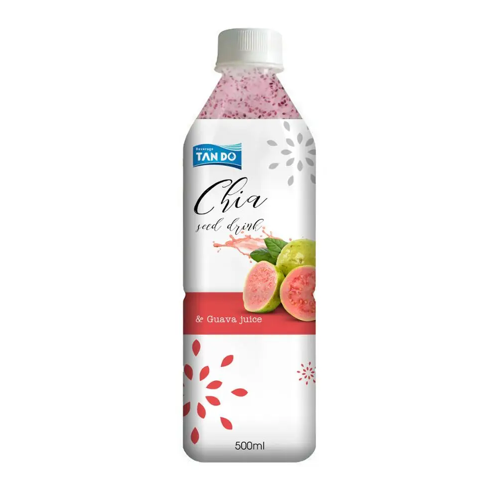 Basil Seed Drink Bottle with Guava Juice 290ml glass bottle Thailand Beverages Free sample Free Private Label