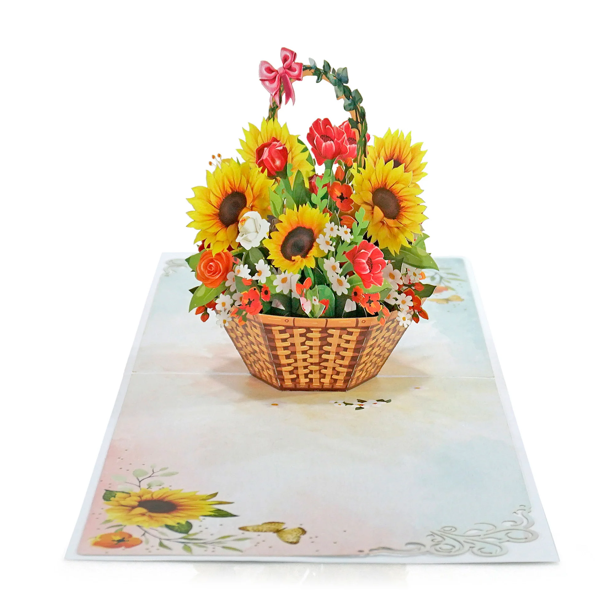 Paper Art vase Flower 3D Pop-up cards for Birthday day or Mother Day Wholesale