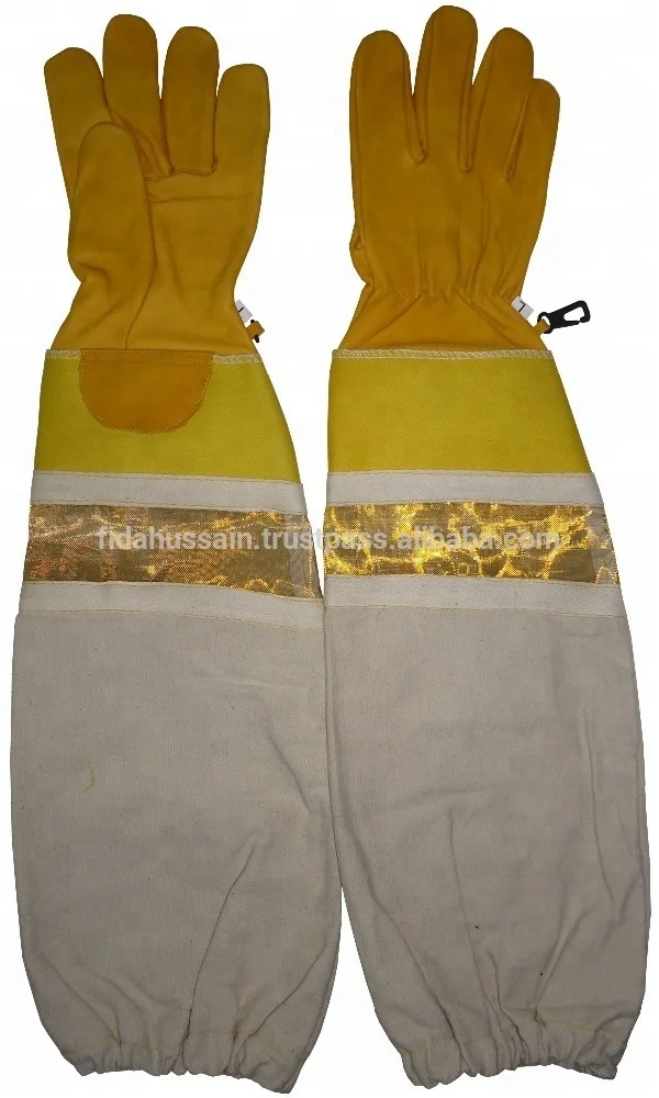 2024 Hot Selling Wholesale Beekeeper Gloves Top Quality Buffalo Leather Bee Protective Safety Glove Leather gloves from Pakistan