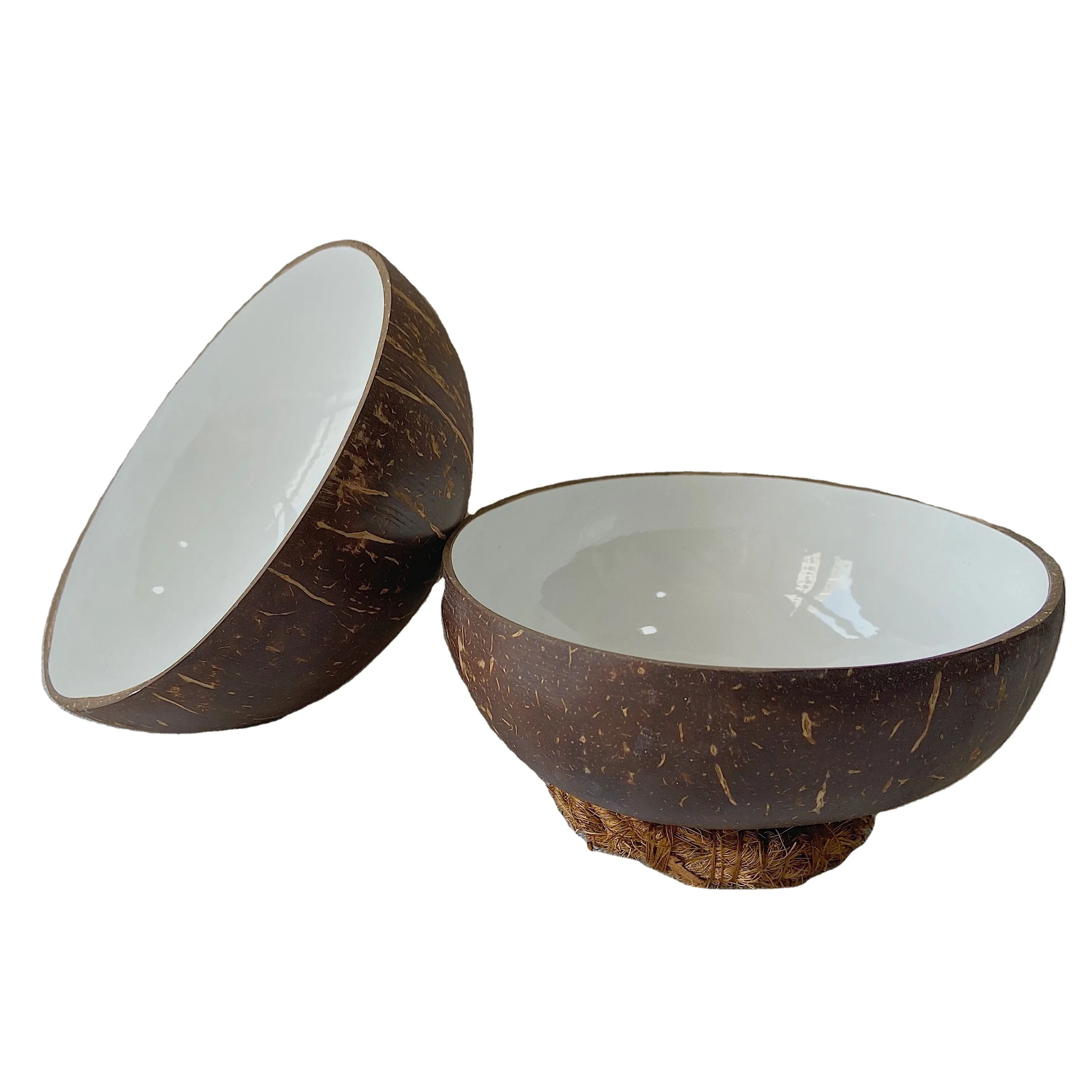 Вьетнамские лаковые чаши ручной работы в виде кокосовой скорлупы/набор из натуральной чаши/кухонные принадлежности с цветочным