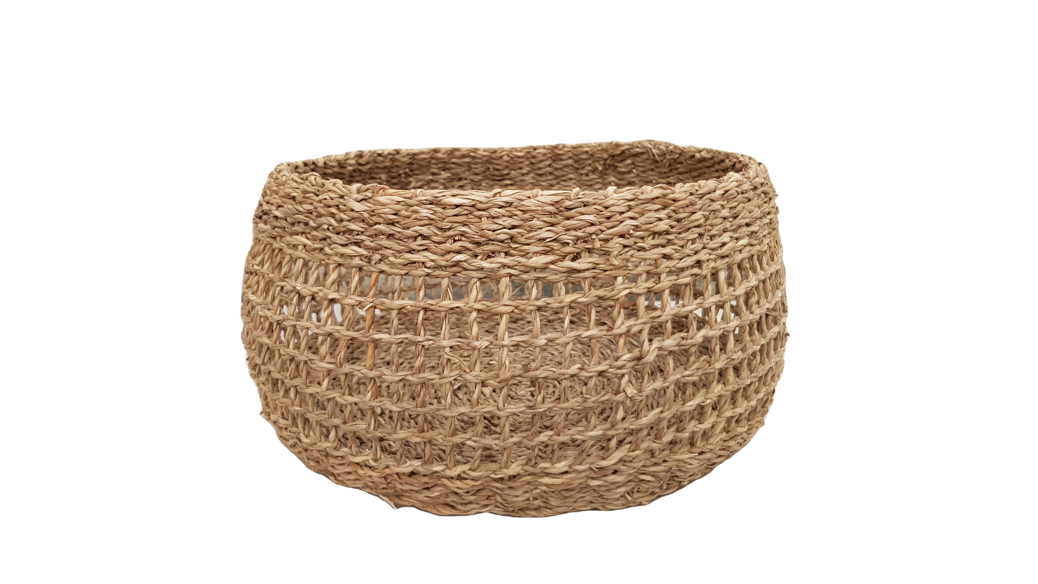 Seagrass storage basket planter pot for decoration home made in Vietnam, high quality and cheap price direct factory