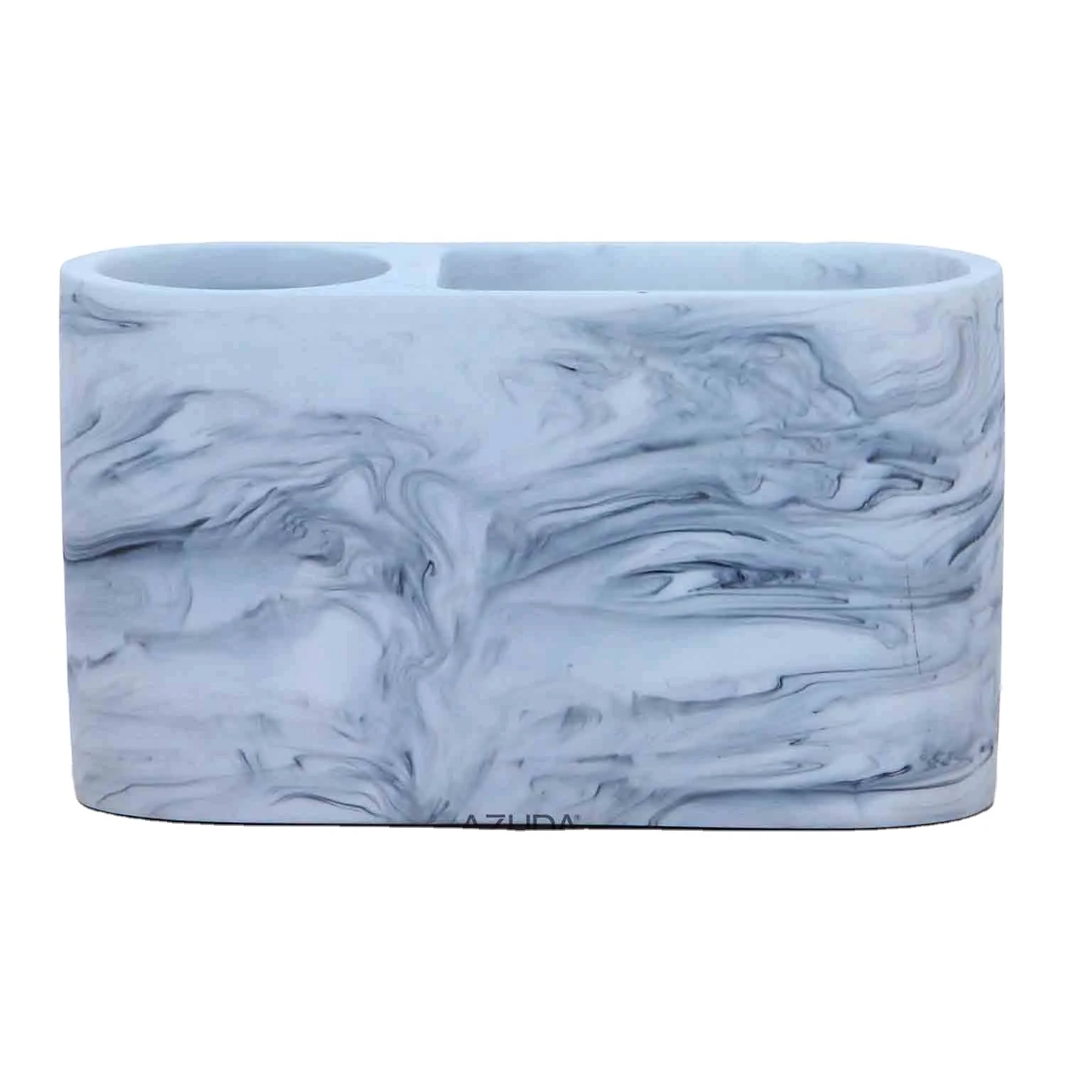 
AZUDA_White Marble Effect Resin Toothbrush Holder 