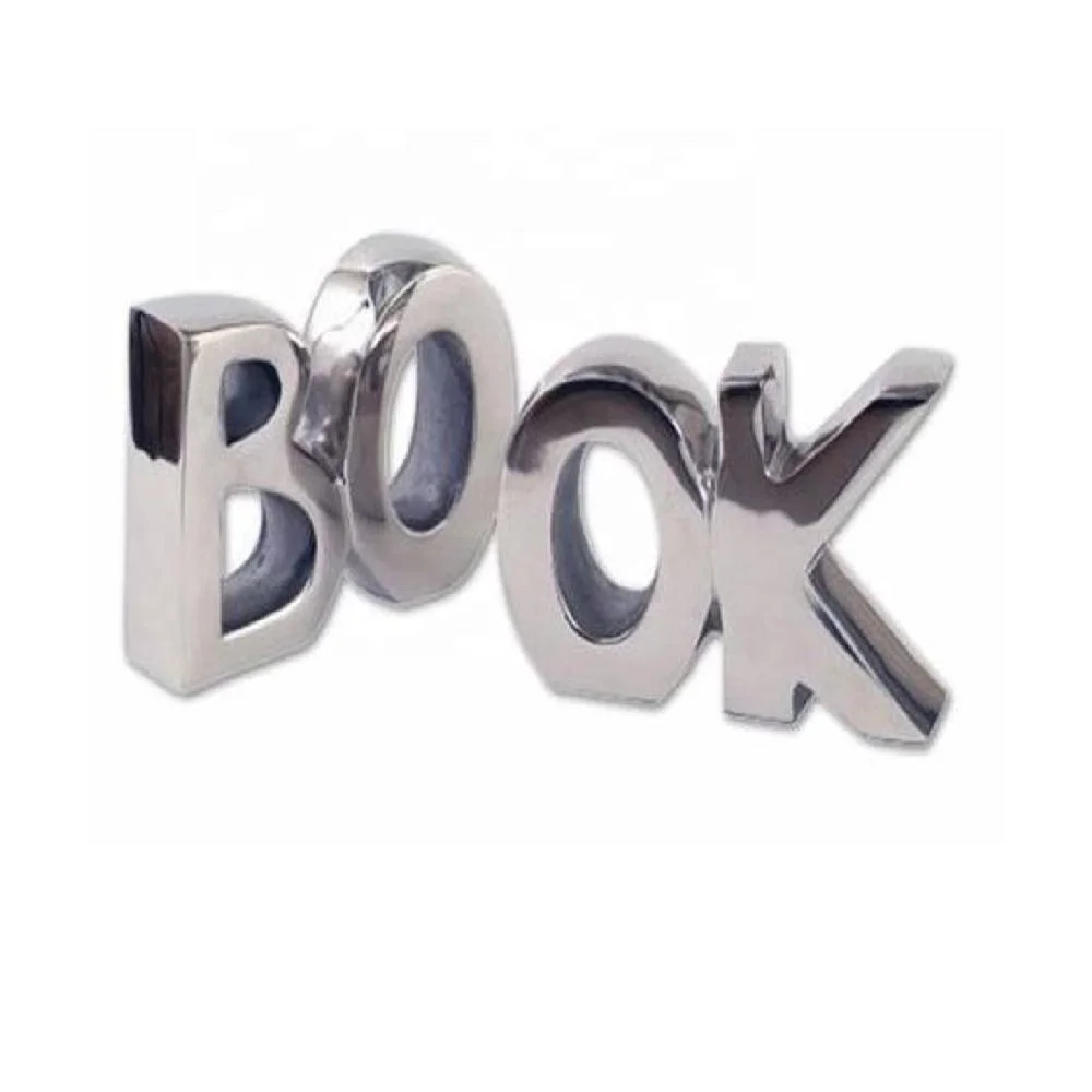 Cast Aluminium Book End Metal Car Style Mirror Polished Home Decoration For Home Living Room office Bookshelf Organizer