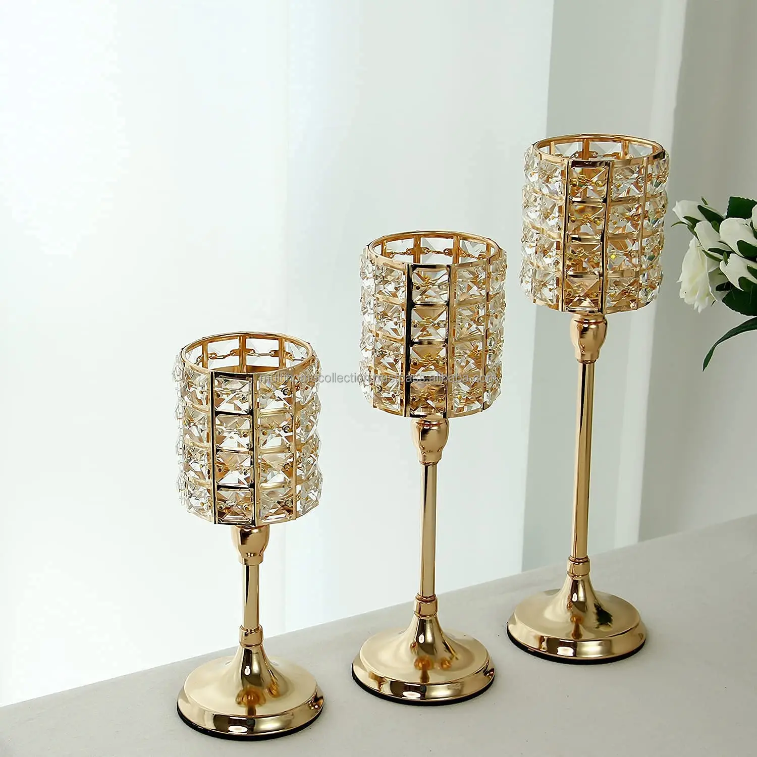 2023 Luxury Style Fancy Standing Candle Holder Tealights Gold Plated Indian Handcrafted Metal iron Candle Holder For Christmass