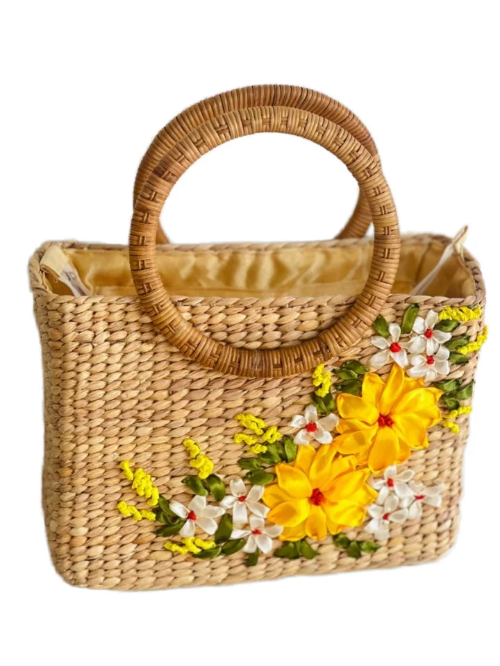 Wholesale High Quality Viet Nam Women Straw Bags Handmade Tote Straw Beach Bag Low Price Fit for Shopping Travel