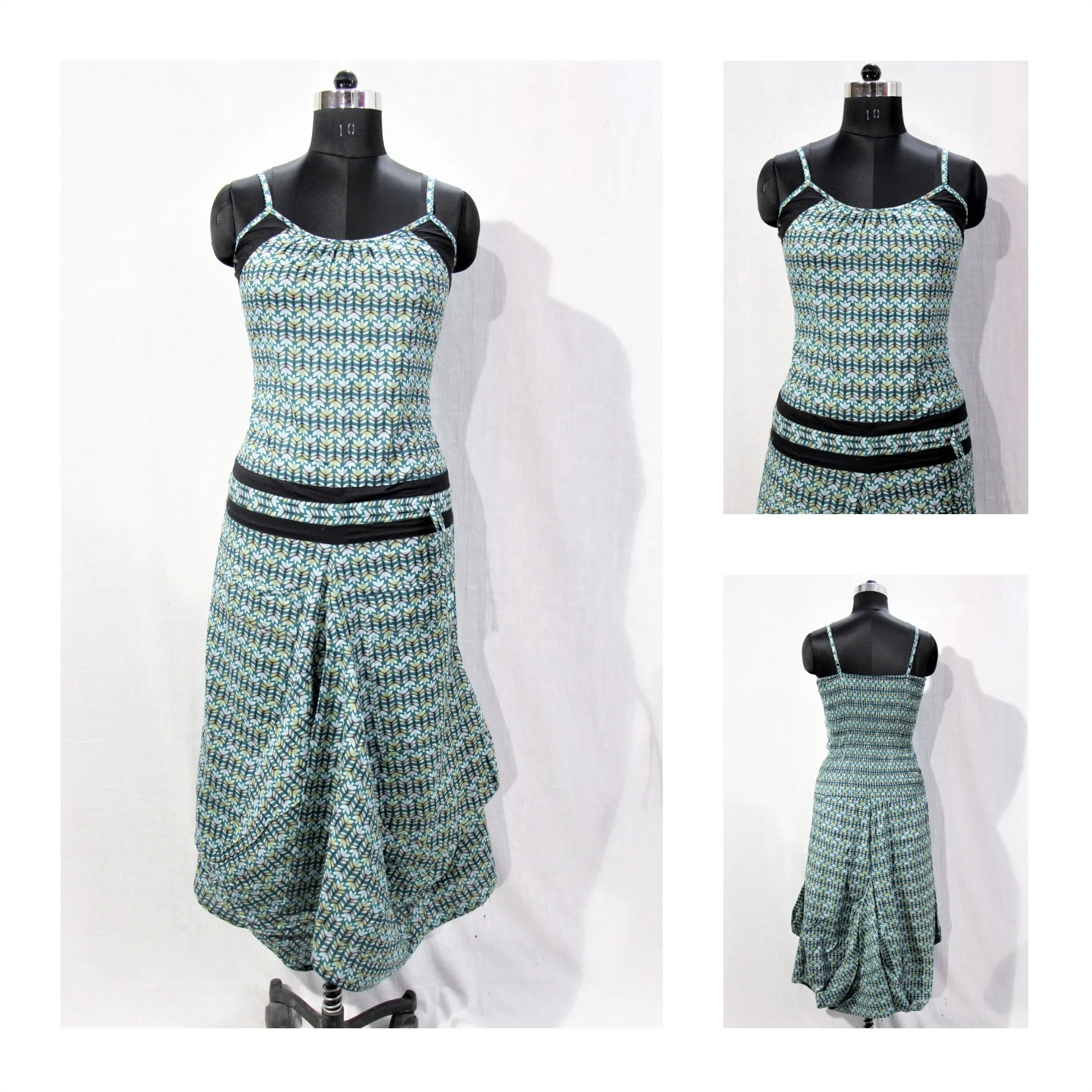Ladies cotton sleeveless floral print long dress with best quality low price from indian supplier