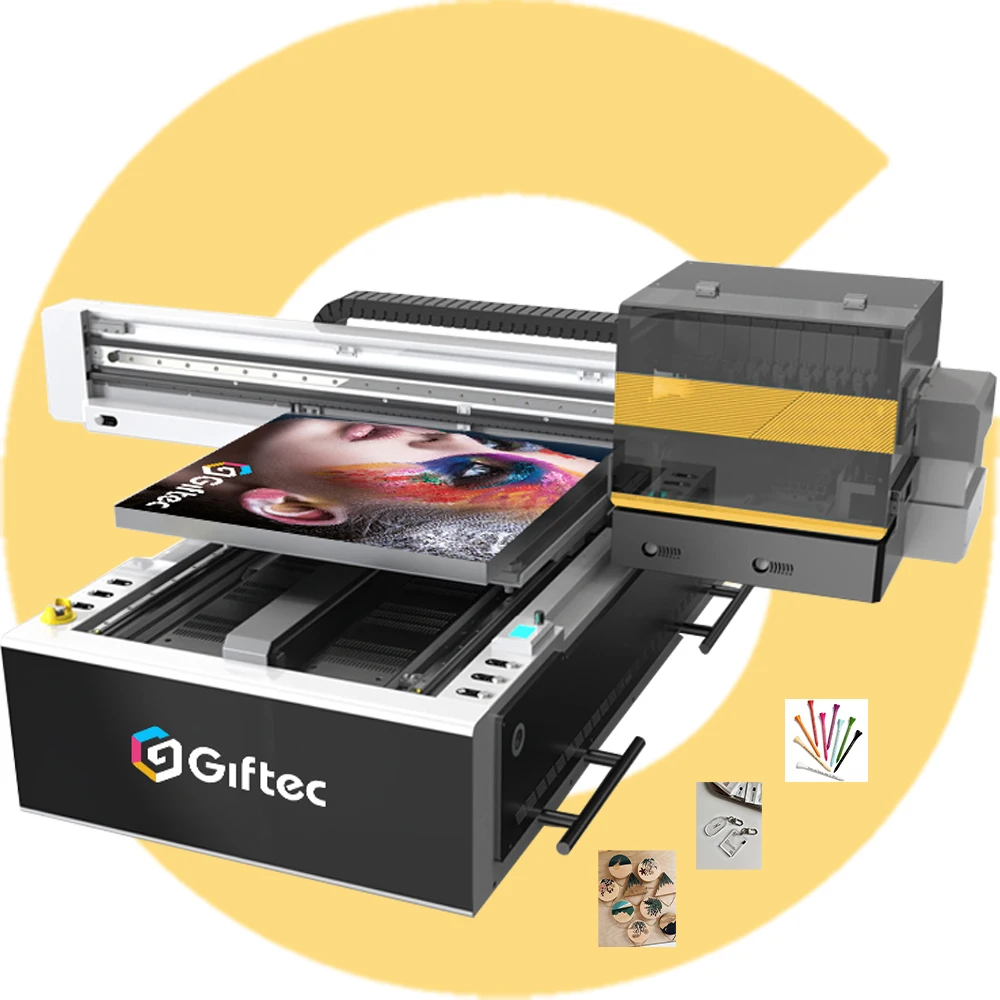 Giftec Прямая продажа с фабрики УФ-Принтер A1 6090 Ccd-камера G5i Печатная головка 3d тиснением все в одном ультрафиолетовая печатная машина