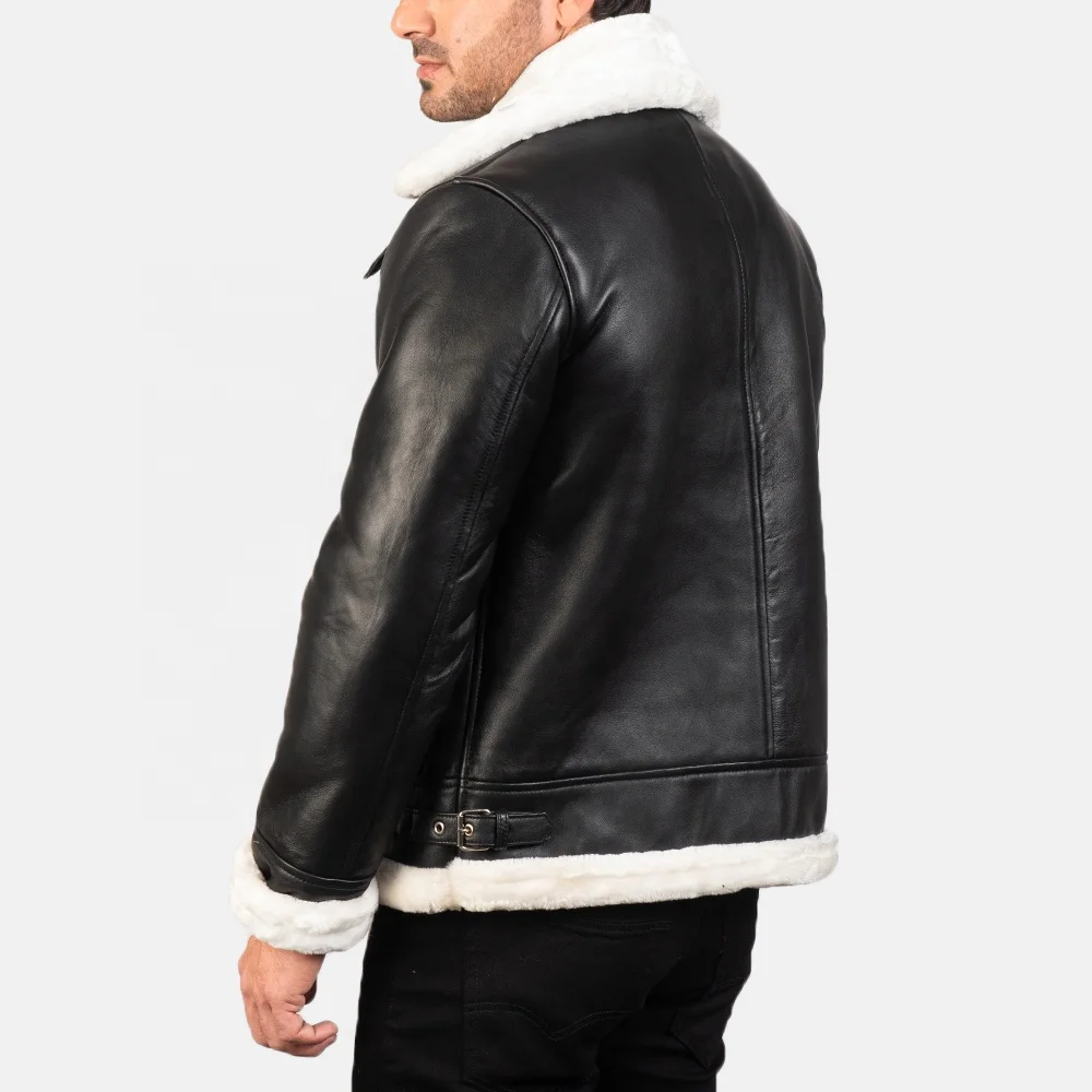 Men Real Leather Jackets Fashion Wear Black Pullover Warm Cowhide Leather Fancy Jacket Men Jacket