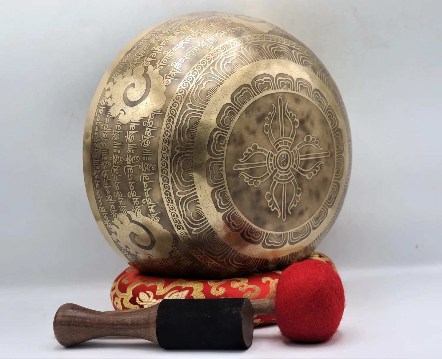 Твердая латунная натуральная лечебная чаша религиозная мантра ручная Поющая для домашнего декора Звуковая терапия и Медитация