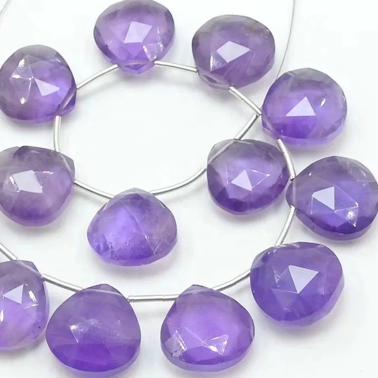 Amethyst Faceted Heart Shape Teardrop