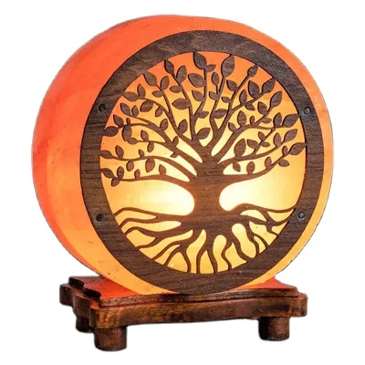 WOODEN SHEET CARVED LAMP FANCY DECORATION LAMP EUROPE STYLE 100% ORGANIC HIMALAYAN SALT LAMP