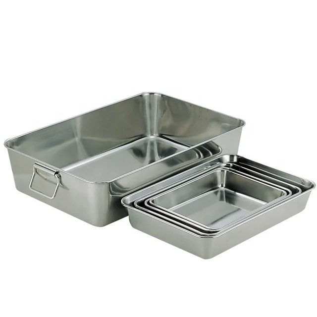 Stainless steel serving trays, Japanese kitchen vat
